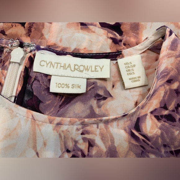 CYNTHIA ROWLEY 💯 silk floral tank top - Picture 2 of 6